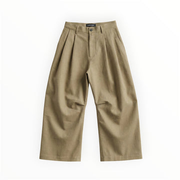 PLEATED WIDE LEG TROUSER - SAND