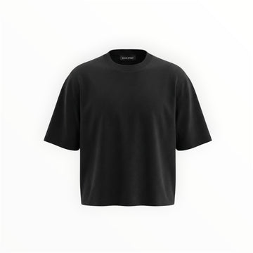 HEAVYWEIGHT CROPPED BOXY TEE - BLACK