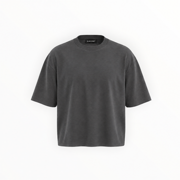 HEAVYWEIGHT CROPPED BOXY TEE - CHARCOAL