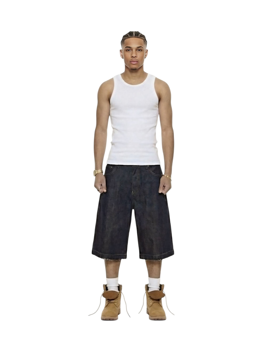 WAFFLE KNIT VEST - PURE WHITE