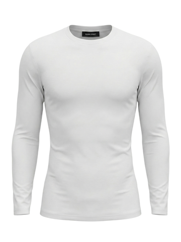 FITTED JERSEY LONG SLEEVE - PURE WHITE