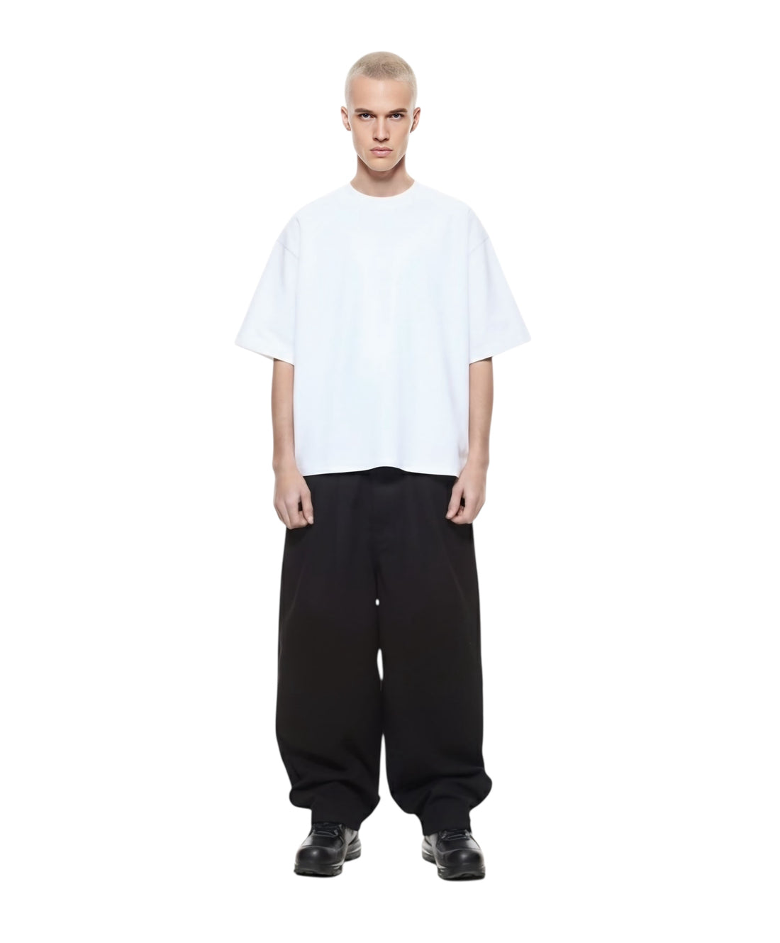 HEAVYWEIGHT CROPPED BOXY TEE - PURE WHITE
