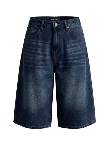 WIDE LEG DENIM SHORTS - VINTAGE INDIGO